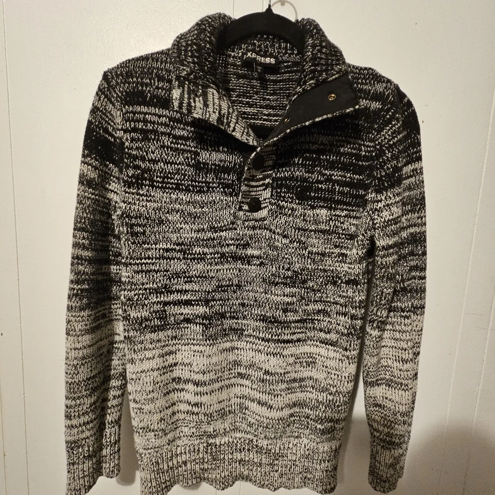 Express Monochrome Zip-Up Sweater